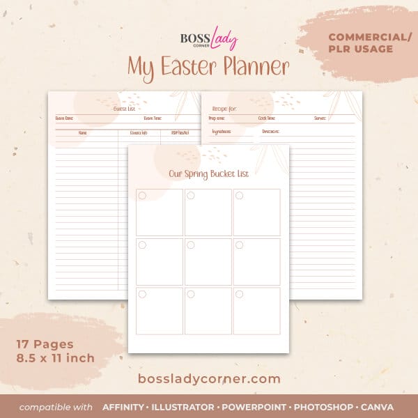 Easter Planner Printable Template Commercial Use
