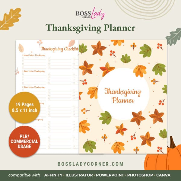 PLR Thanksgiving Checklist Planner Sample