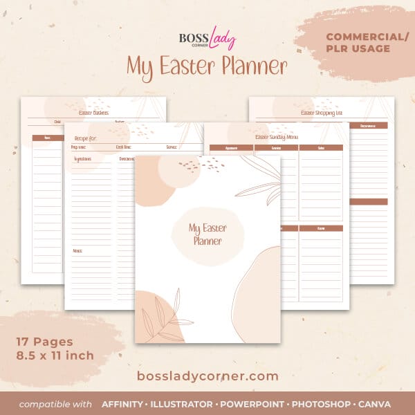 Easter Planner Printable Template Commercial Use