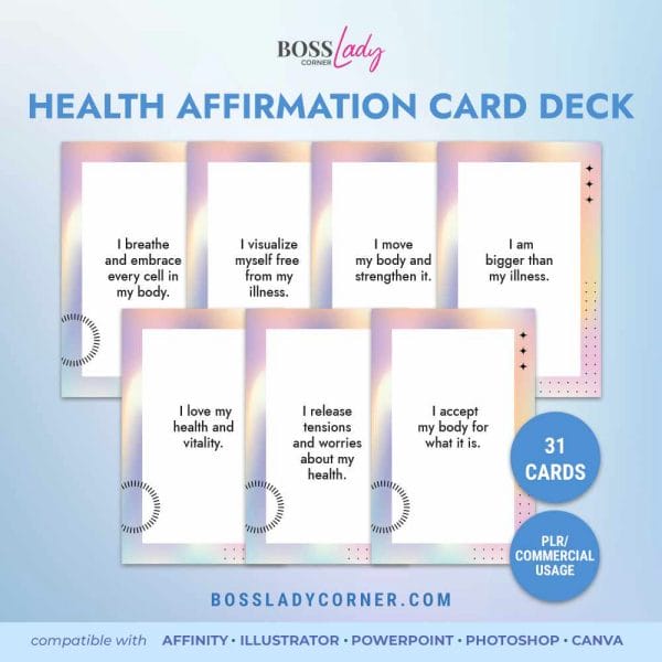 Canva Health Affirmation Card Deck Template