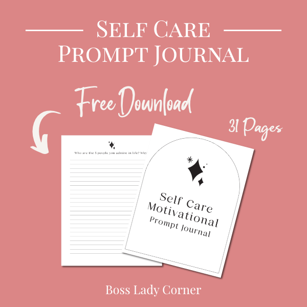 Minimalist Self Care Prompt Journal Printable Giveaway