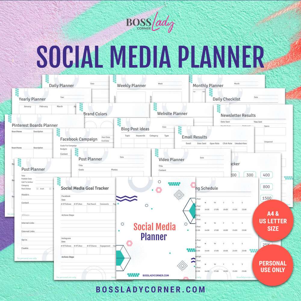 social media planner printable