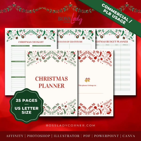 Christmas Planner Printable PLR Template
