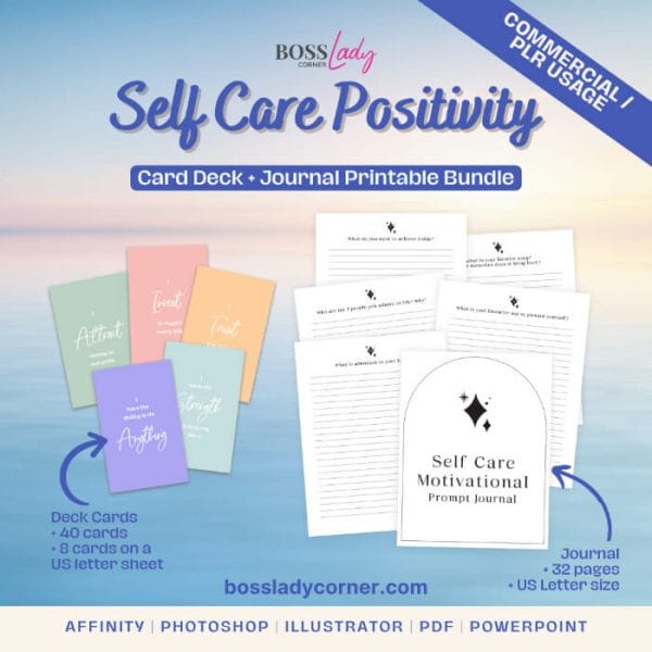 PLR Affirmation Card Deck and Motivational Prompt Journal